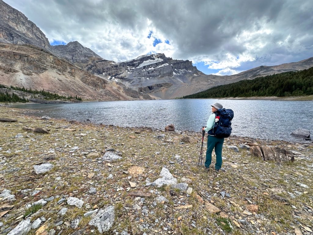 A hiker at Merlin Lake