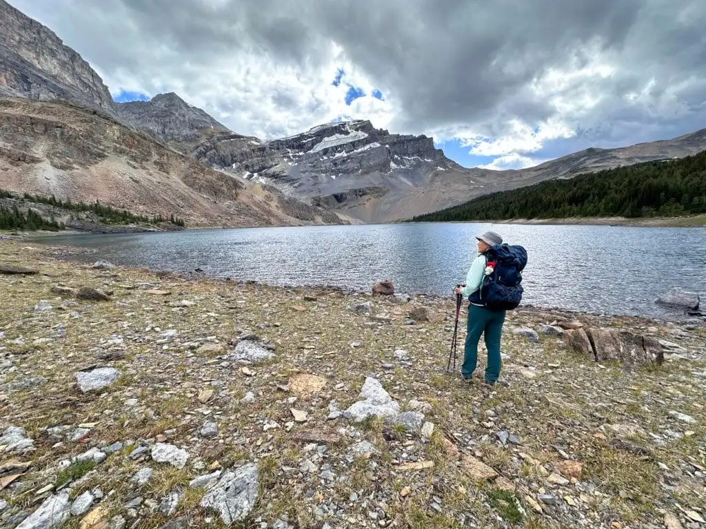 A hiker at Merlin Lake