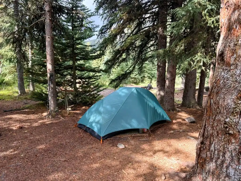 A tent at Merlin Meadows Campground