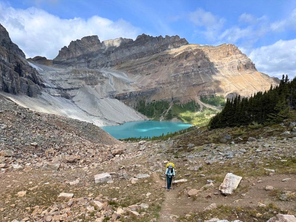 A hiker near Packer's Pass