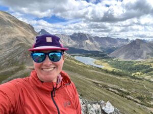 A hiker takes a selfie on Packer's Pass Peak.
