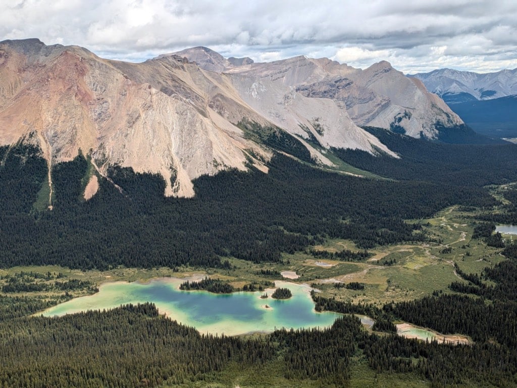 Red Deer Lakes from above