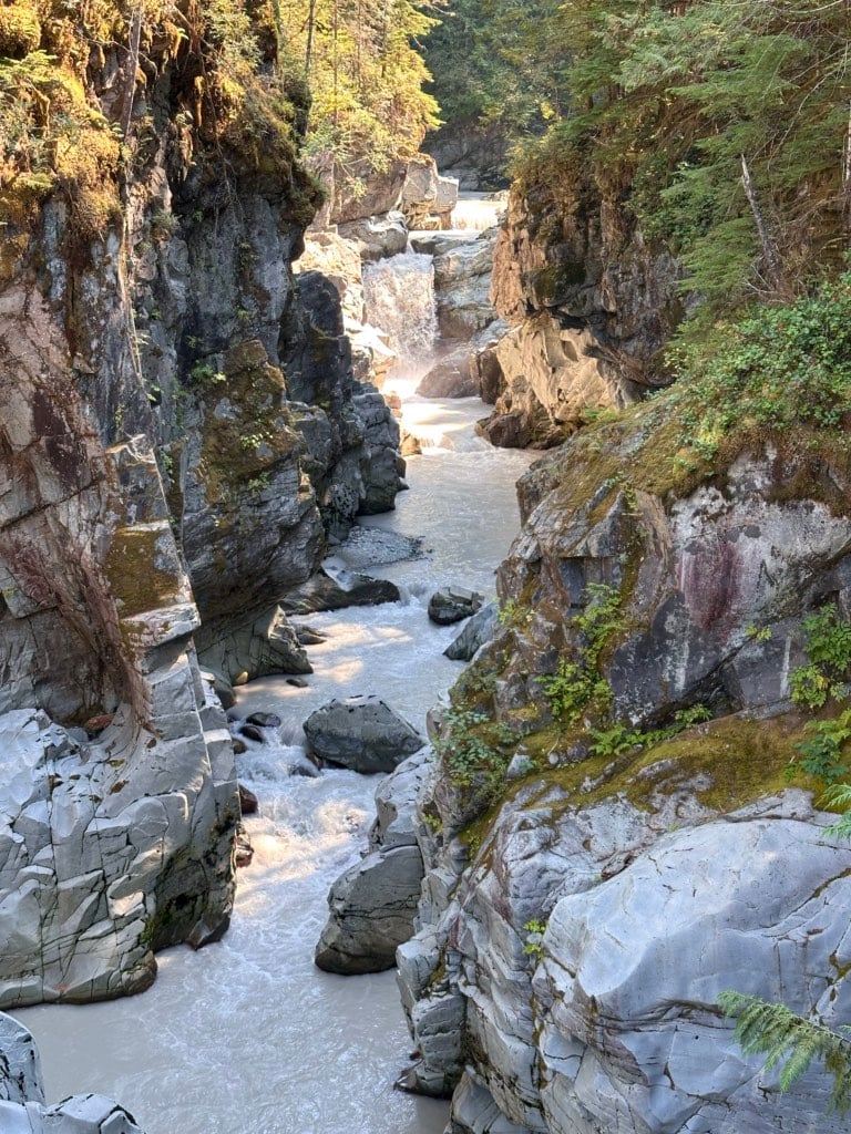 View of the upper canyon at Squamish Canyon
