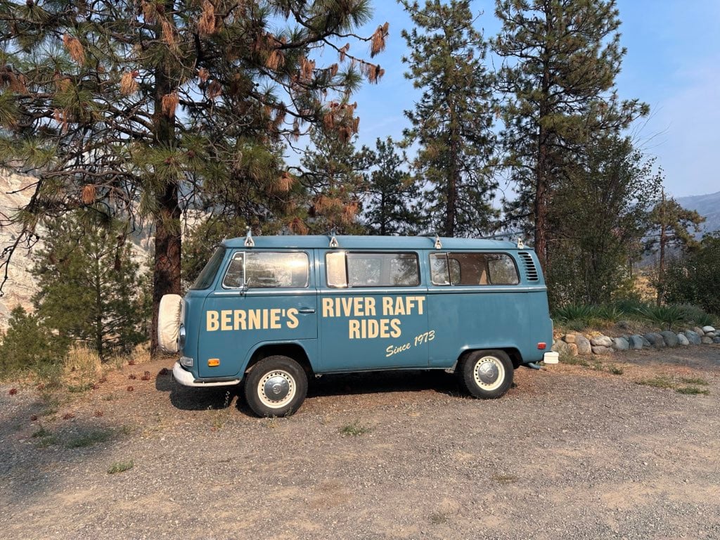 The original van at Kumsheen Rafting