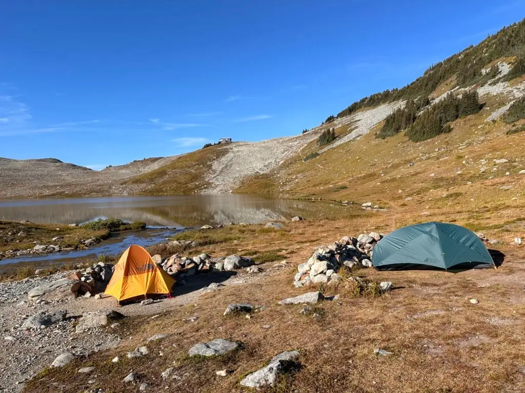 Tents at Russet Lake in Whistler