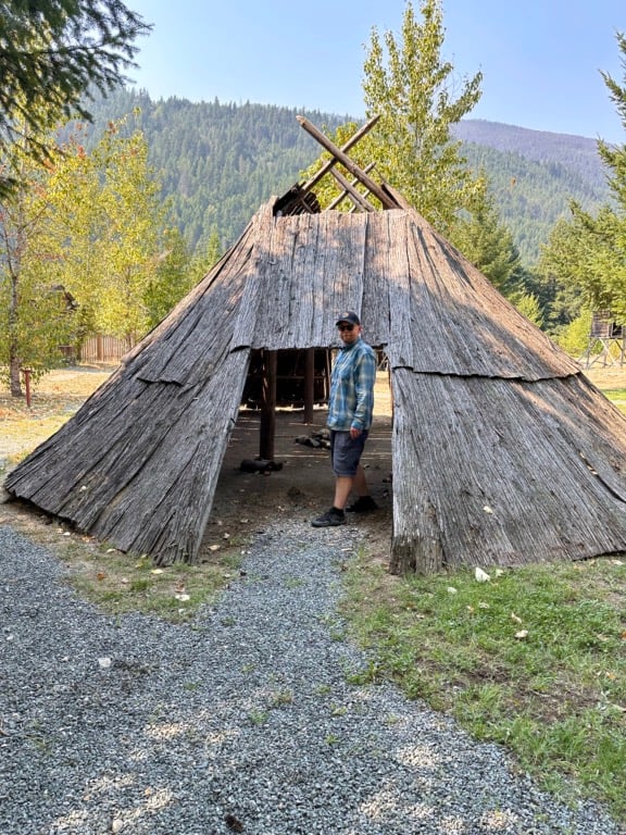 A summer lodge at Tuckkwiowhum Village in the Fraser Canyon