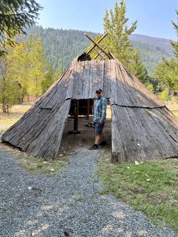 A summer lodge at Tuckkwiowhum Village in the Fraser Canyon