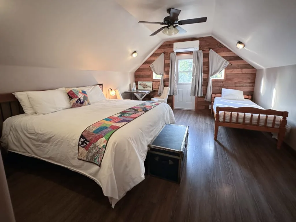 The loft bedroom at Upper Humber Settlement B&B near Deer Lake, Newfoundland