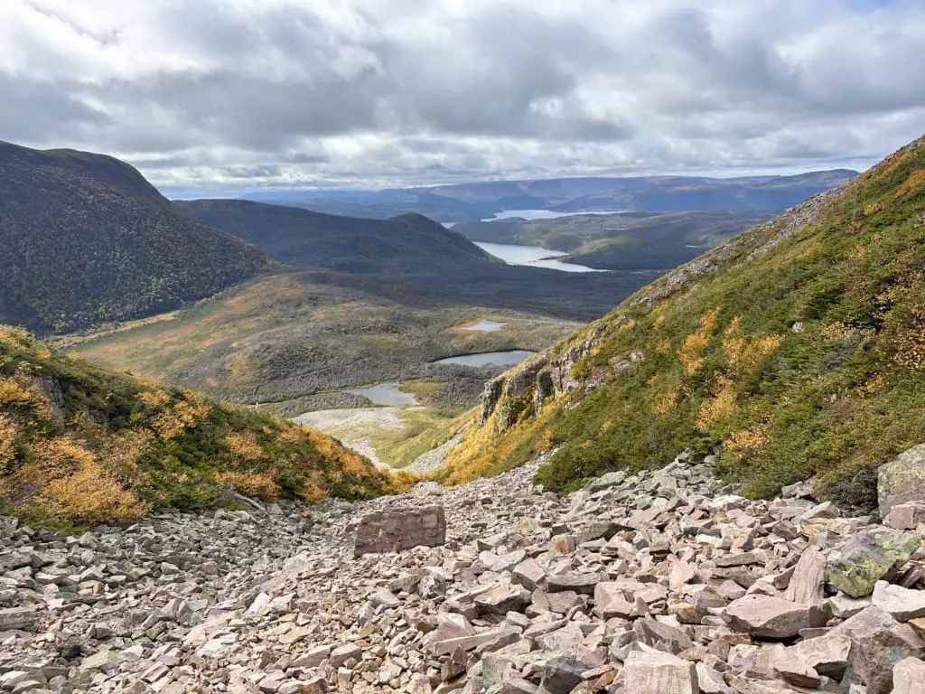 View of the ascent of Gros Morne Mountain