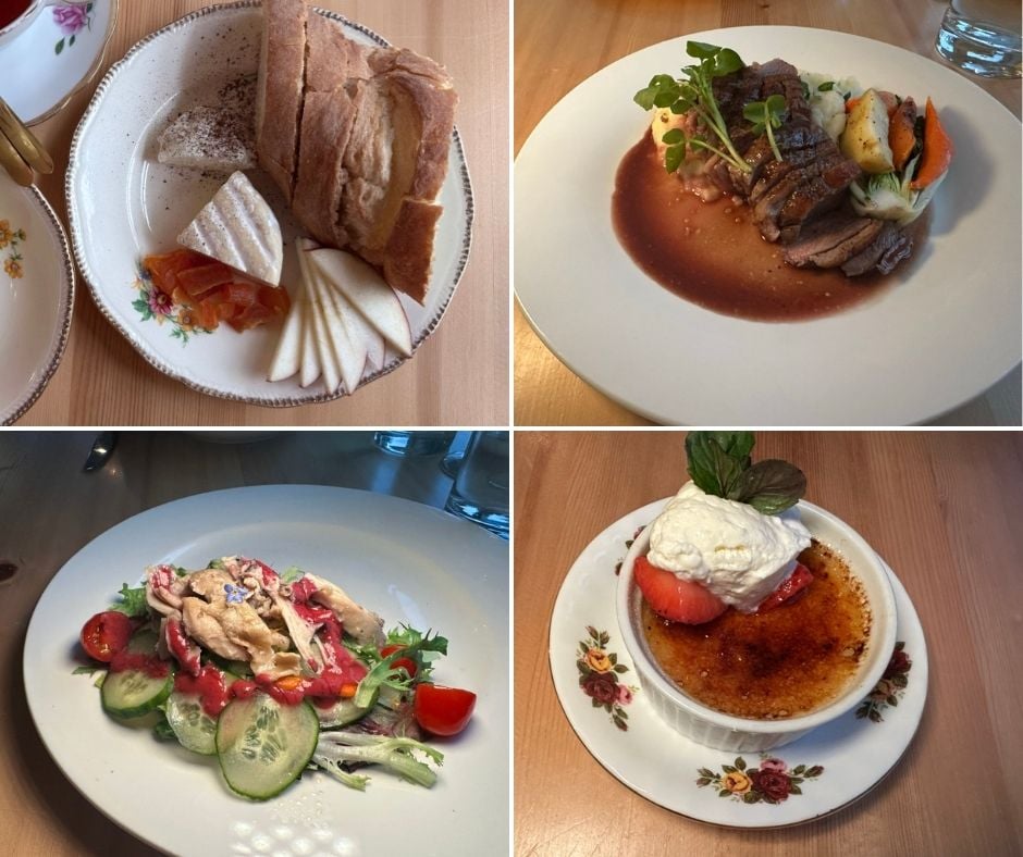 A collage of four dishes from Pollen Nation Cafe and Beestro near Corner Brook
