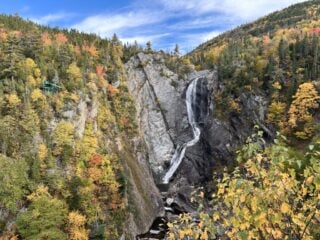 Steady Brook Falls near Corner Brook with fall colours.