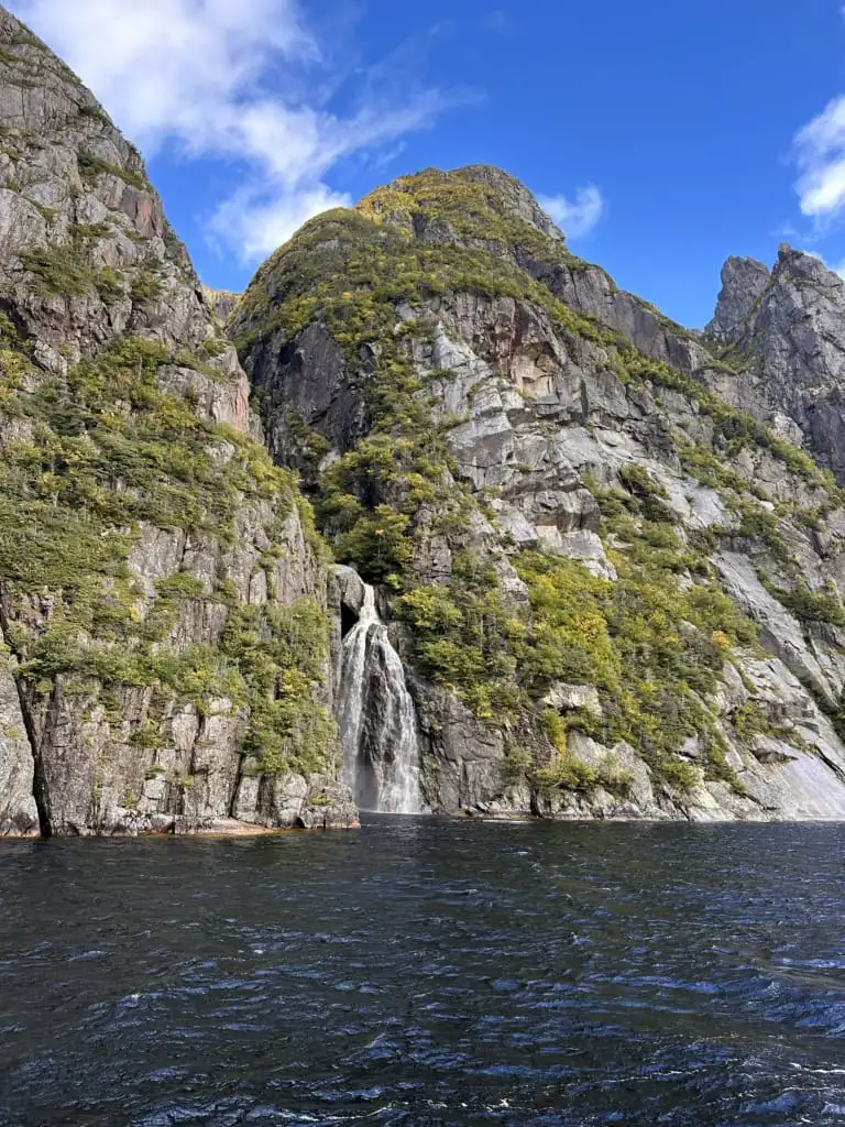 Waterfall in Western Brook Pond