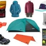 Product collage showing the best Canadian Hiking Gear Gifts