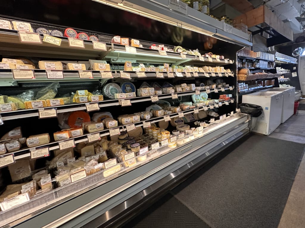 Cheese on display at Bulk Cheese Warehouse in Saskatoon