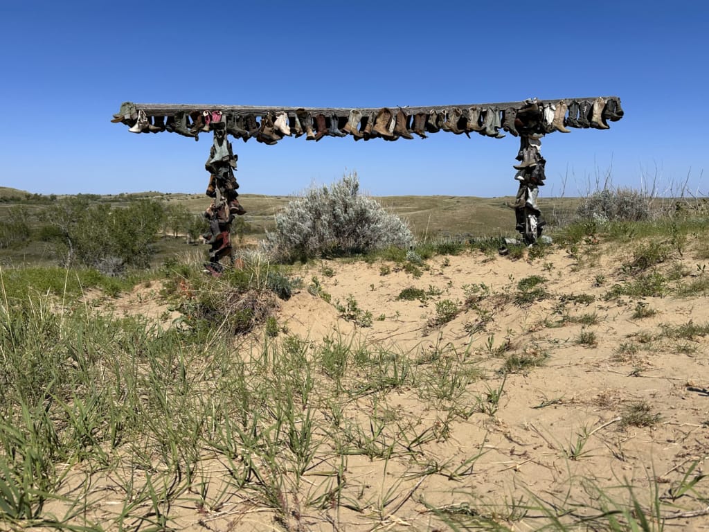 Cowboy Boot Arch at Great Sand Hills in Saskatchewan