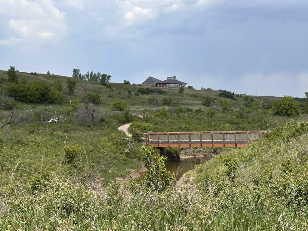 A bridge on the trails in Wanuskewin Heritage Park