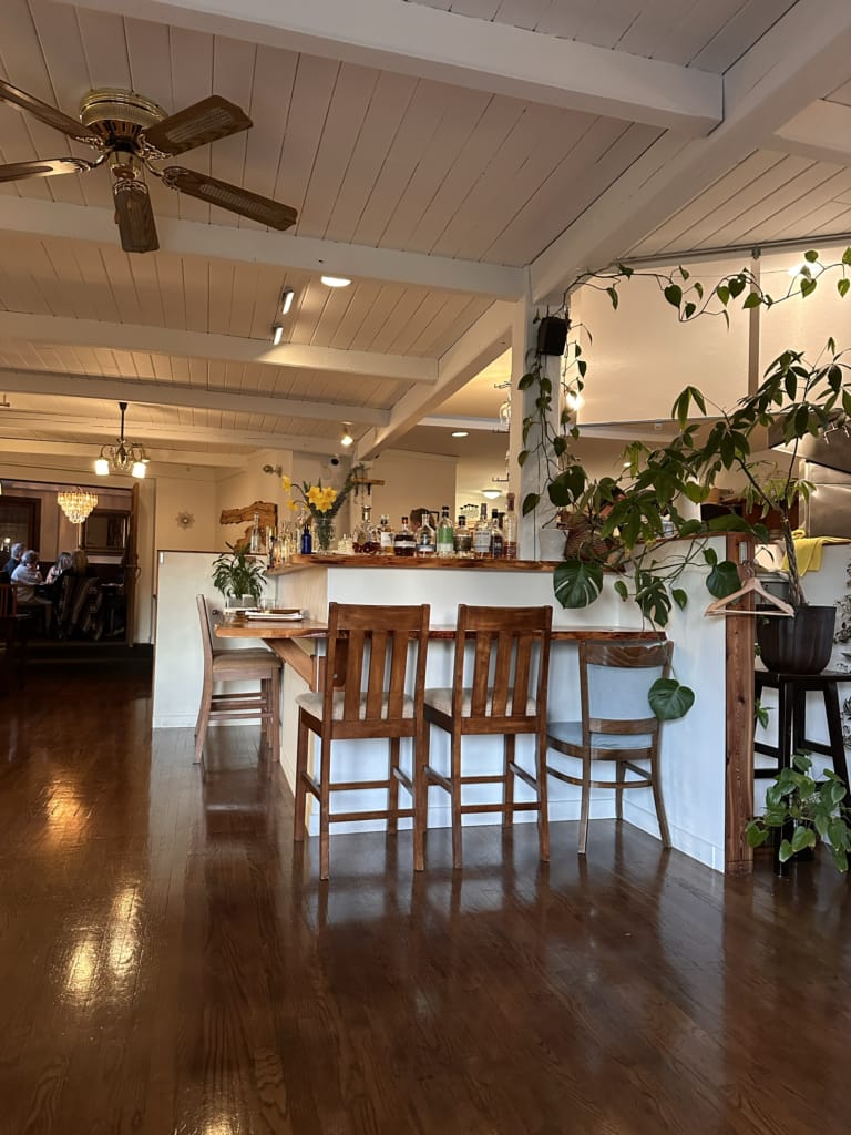 The homey interior at Camas 