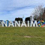 The iconic Nanaimo sign in Maffeo Sutton Park