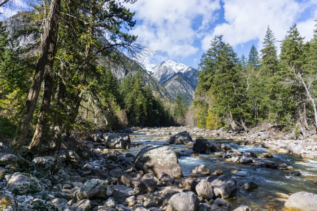 Looking upriver from Teepee Camp