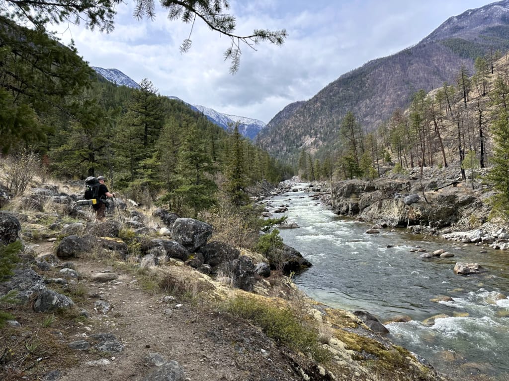 Hiker on the Stein Valley Trail