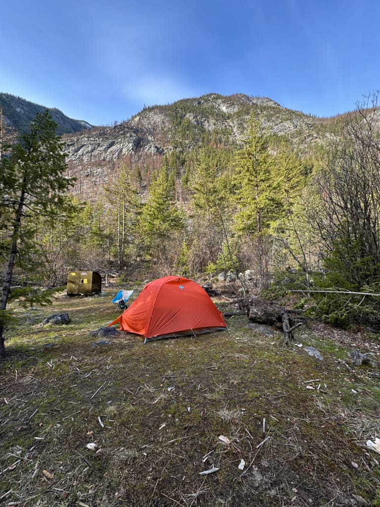 A tent at Teepee Camp in the Stein Valley