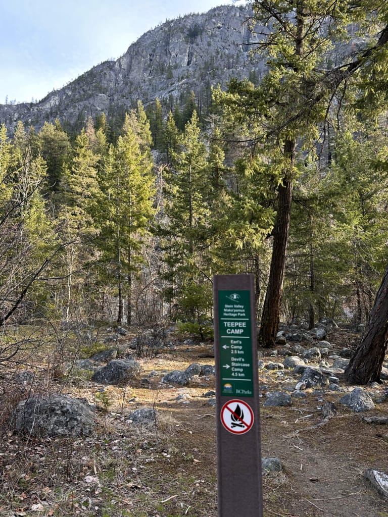 Trail sign in the Stein Valley