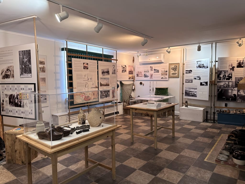 Exhibits inside the French Shore Interpretation Centre in Conche, on Newfoundland's Great Northern Peninsula