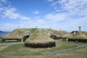Reconstructed Viking house at L'Anse aux Meadows National Historic Site - one of the best things to do on Newfoundland's Great Northern Peninsula