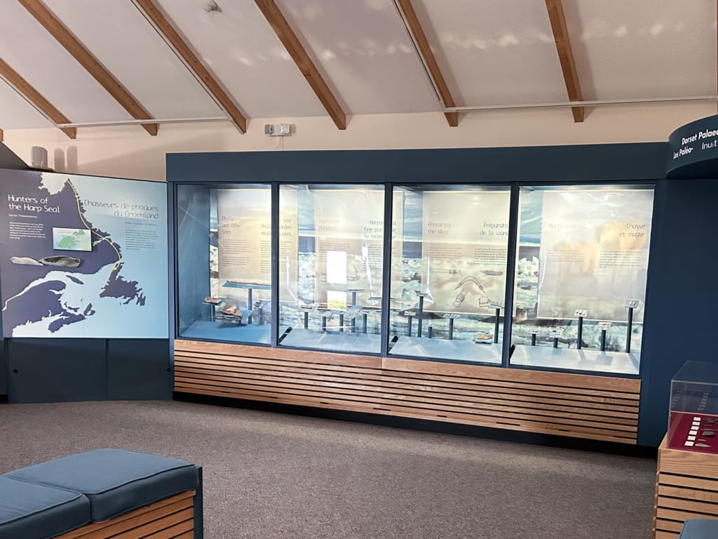 Displays about ancient Indigenous peoples at the Port au Choix Visitor Centre