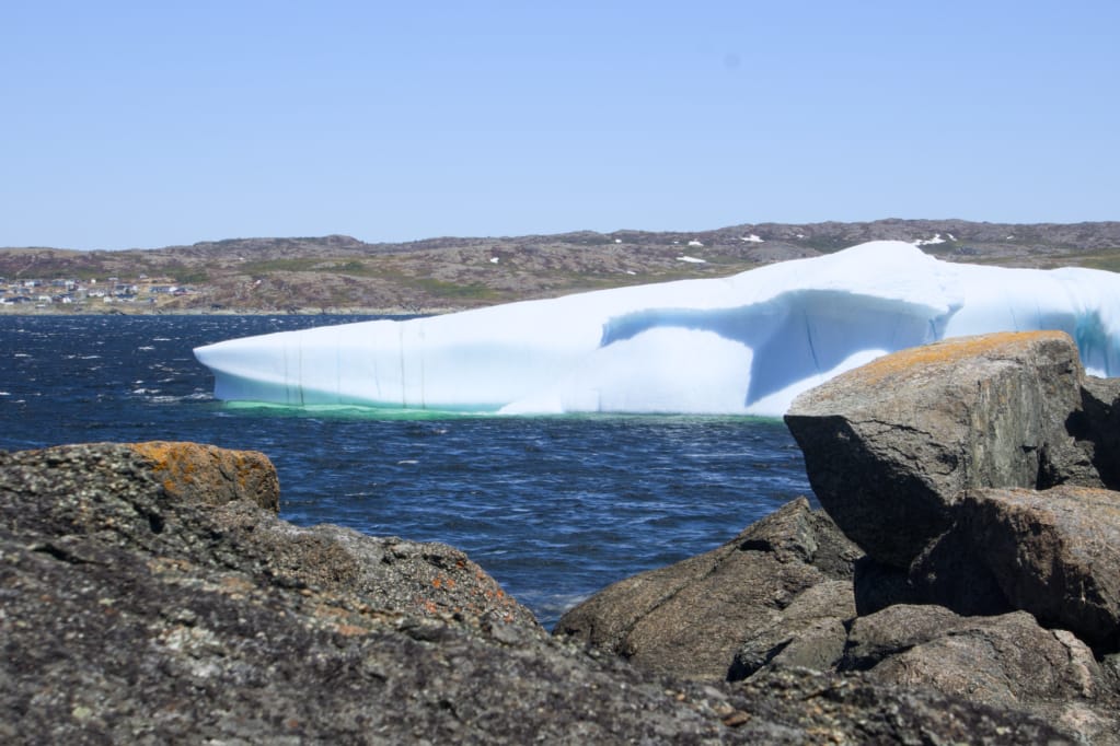 An iceberg seen from Fishing Point Park in St. Anthony, on the Great Northern Peninsula in Newfoundland
