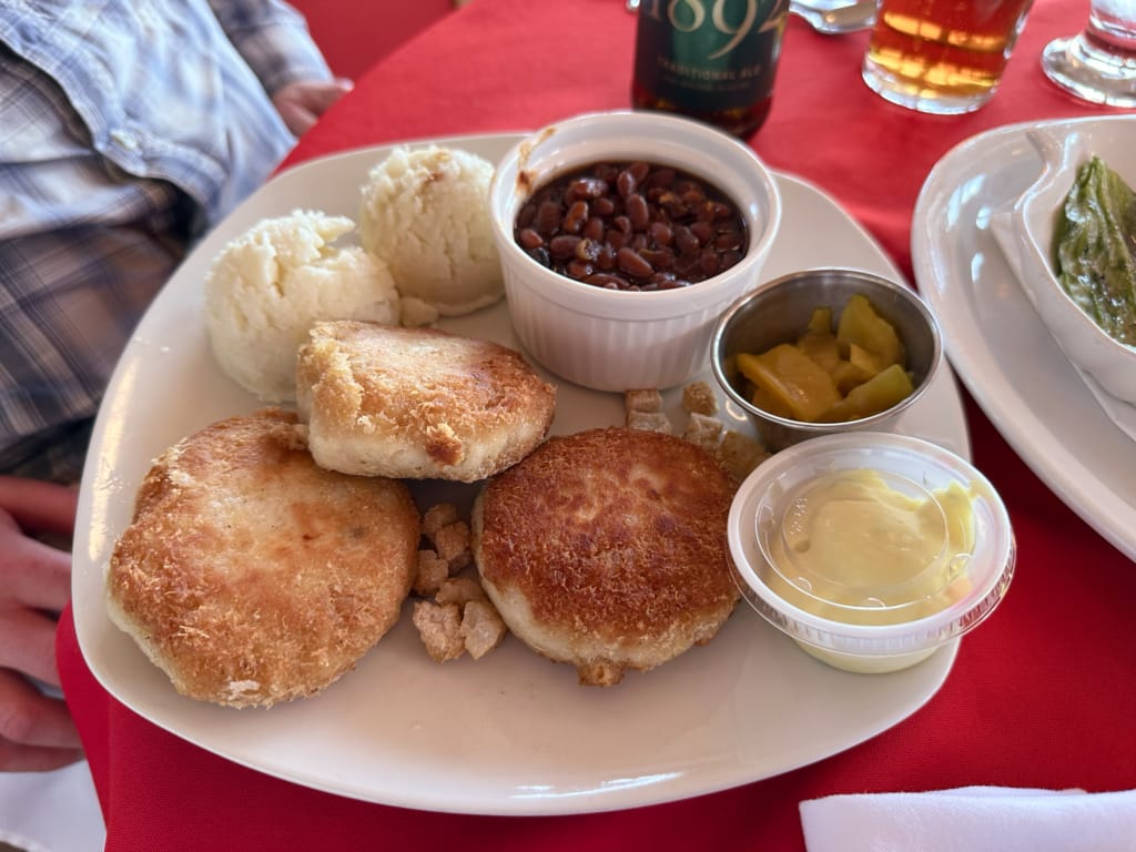Traditional fish cakes at the Lightkeepers Cafe in St. Anthony on the Great Northern Peninsula