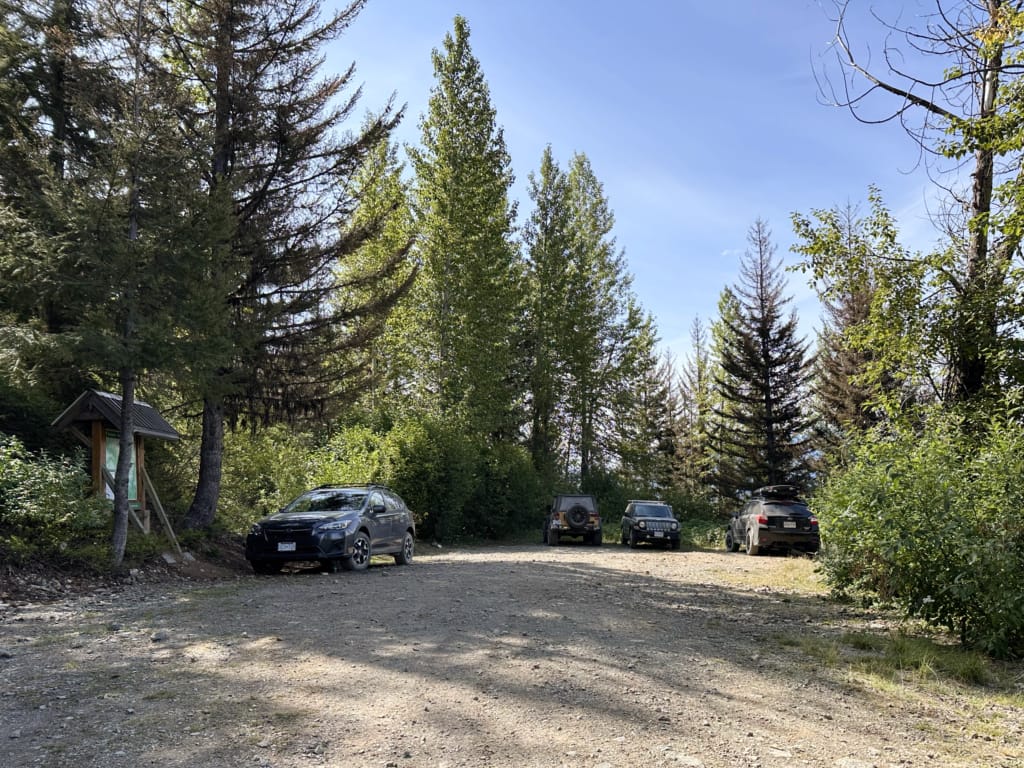 The parking area at the Branch 12 Trailhead