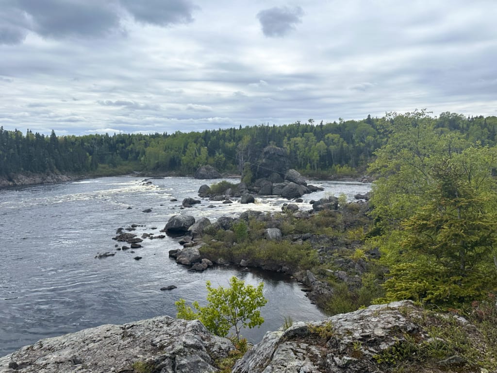 View of Nonosabasut Rock in Grand Falls-Windsor