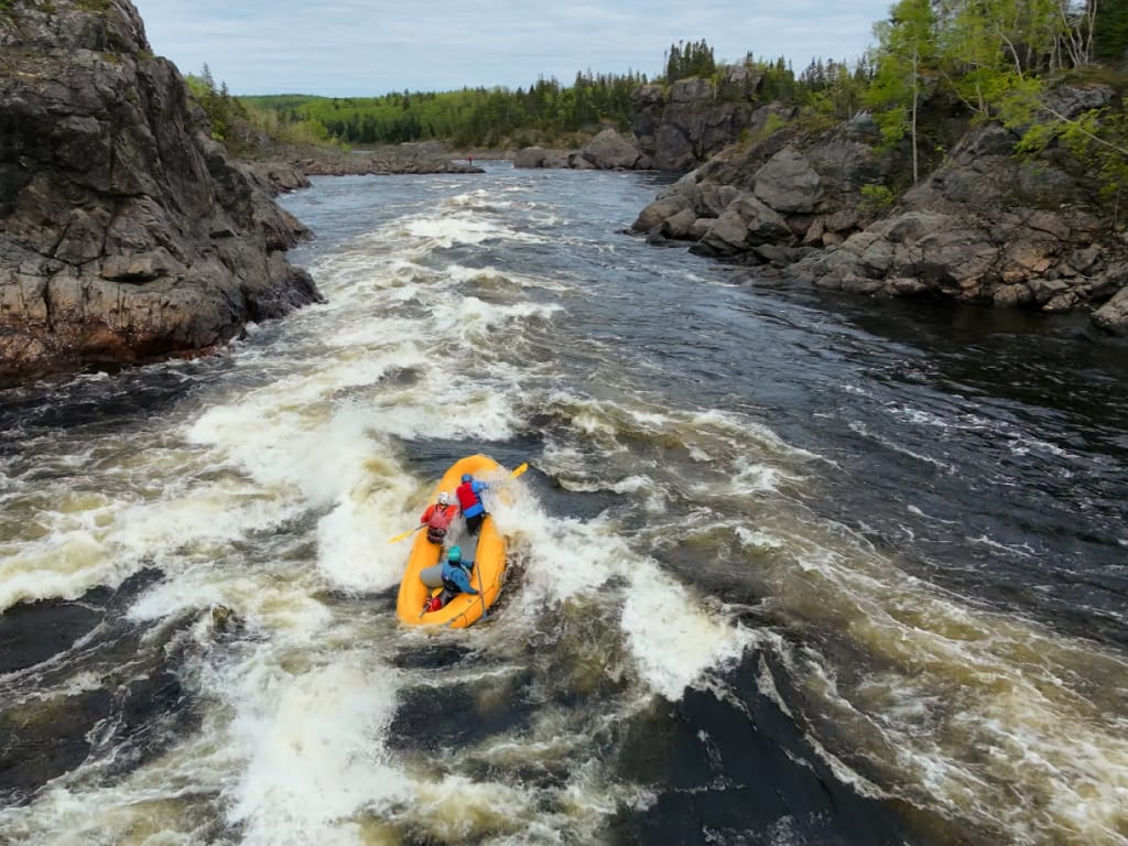 Whitewater rafting in the Exploits River Gorge