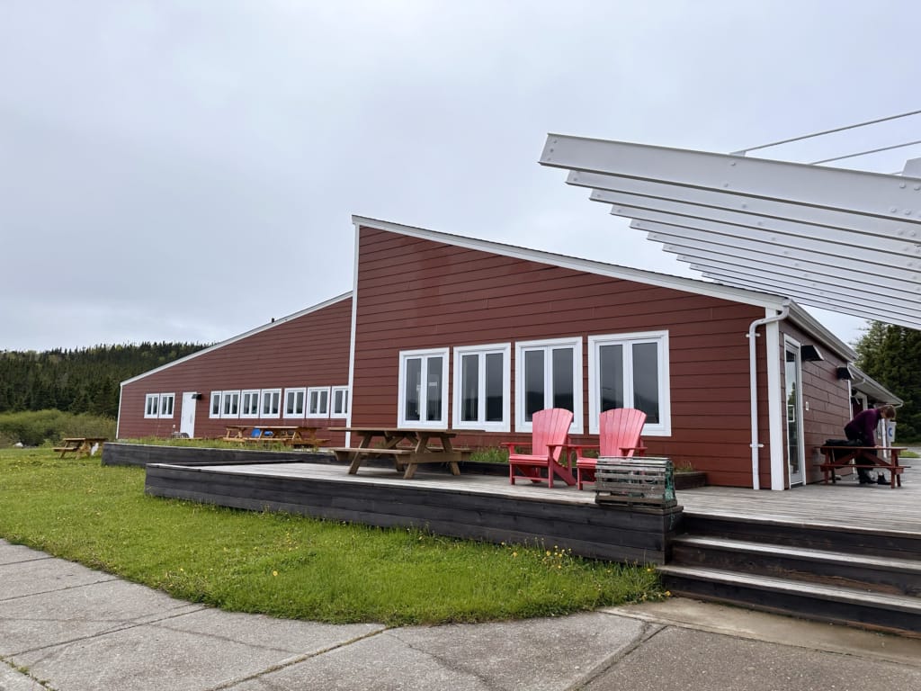 The deck on the front of the Visitor Centre at Terra Nova National Park