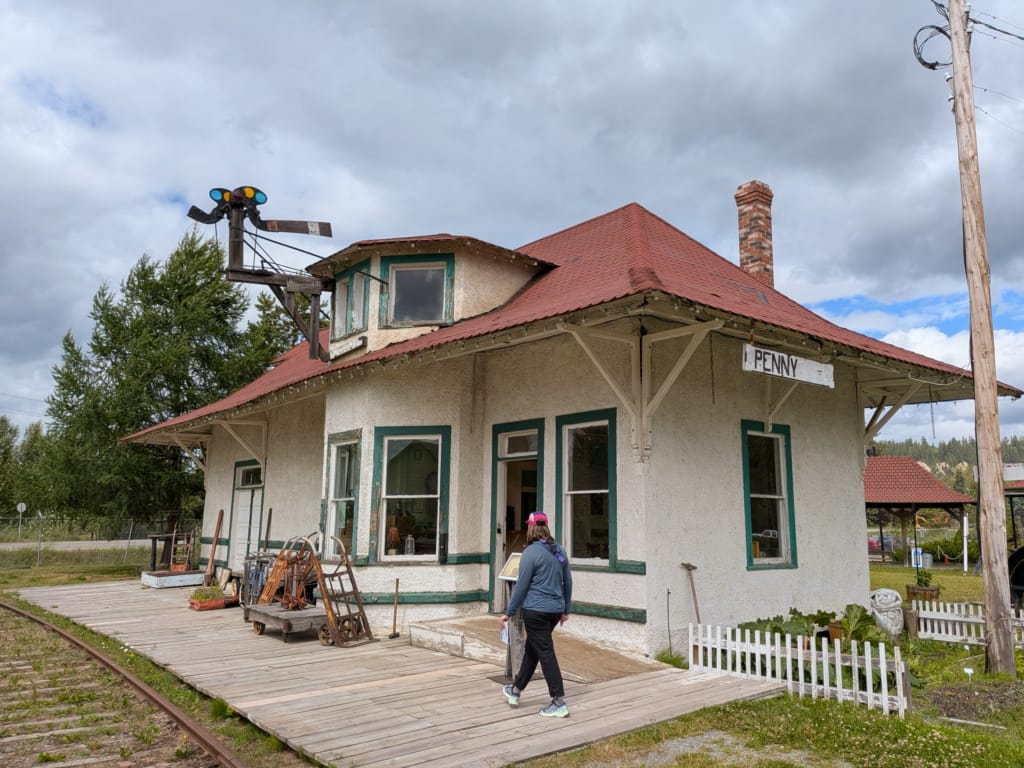 An old railway station at the Central BC Railway Museum