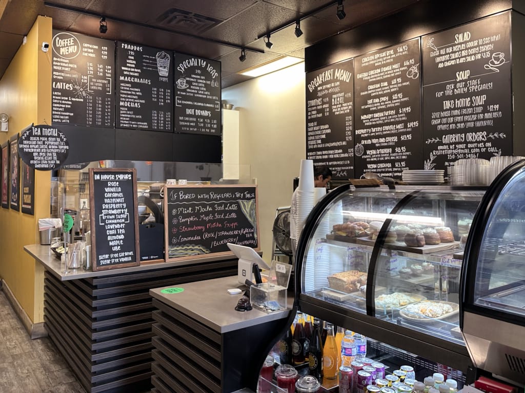 The counter and menu at Ristretto Coffee House in Prince George