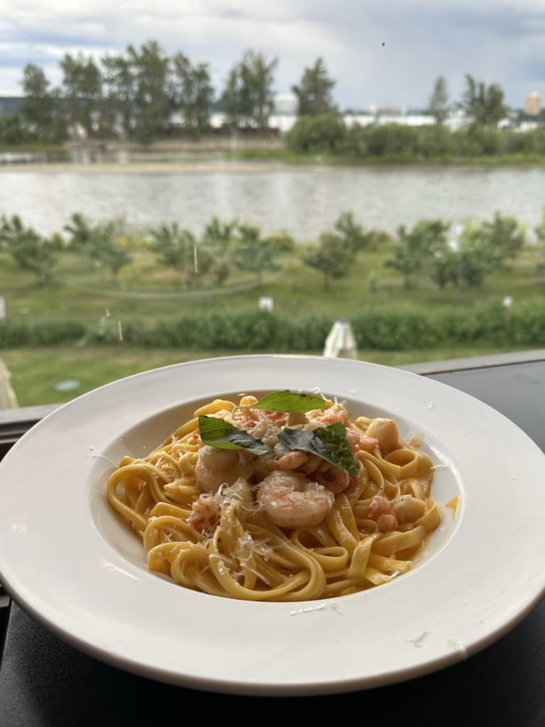 Pasta with a view at River House Restaurant at Northern Lights Estate Winery